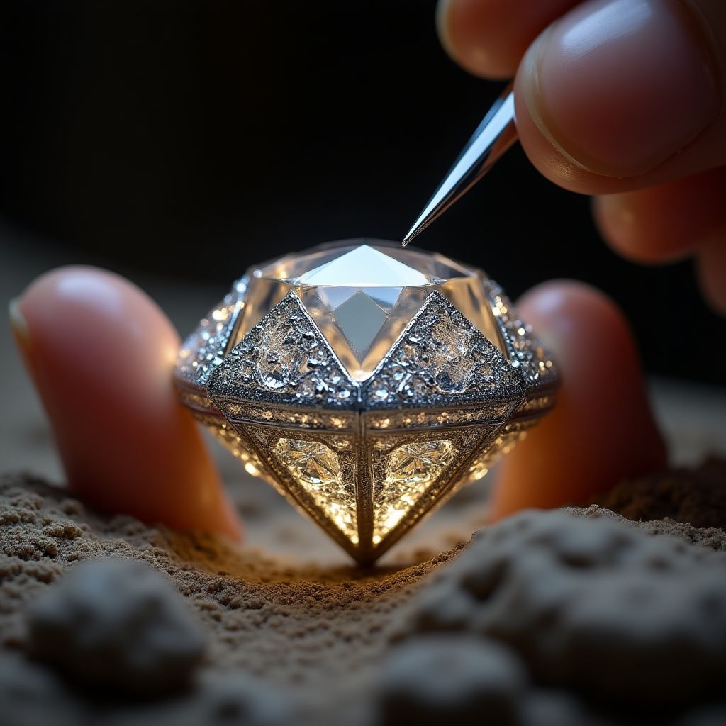 Proceso de corte de diamantes